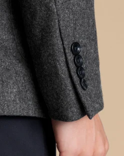 Online Charles Tyrwhitt Twill Wool Jacket - Grey Charcoal