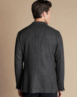 Online Charles Tyrwhitt Twill Wool Jacket - Grey Charcoal