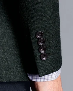 Cheap Charles Tyrwhitt Twill Wool Jacket - Forest Green