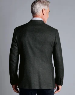 Cheap Charles Tyrwhitt Twill Wool Jacket - Forest Green