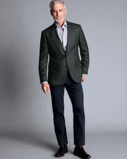 Cheap Charles Tyrwhitt Twill Wool Jacket - Forest Green
