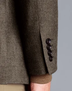 Hot Charles Tyrwhitt Twill Wool Jacket - Mocha