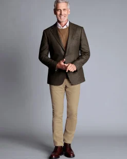 Hot Charles Tyrwhitt Twill Wool Jacket - Mocha