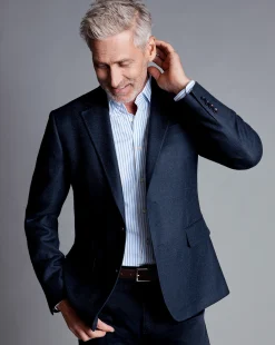 Cheap Charles Tyrwhitt Twill Wool Jacket - Navy