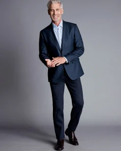 Cheap Charles Tyrwhitt Twill Wool Jacket - Navy