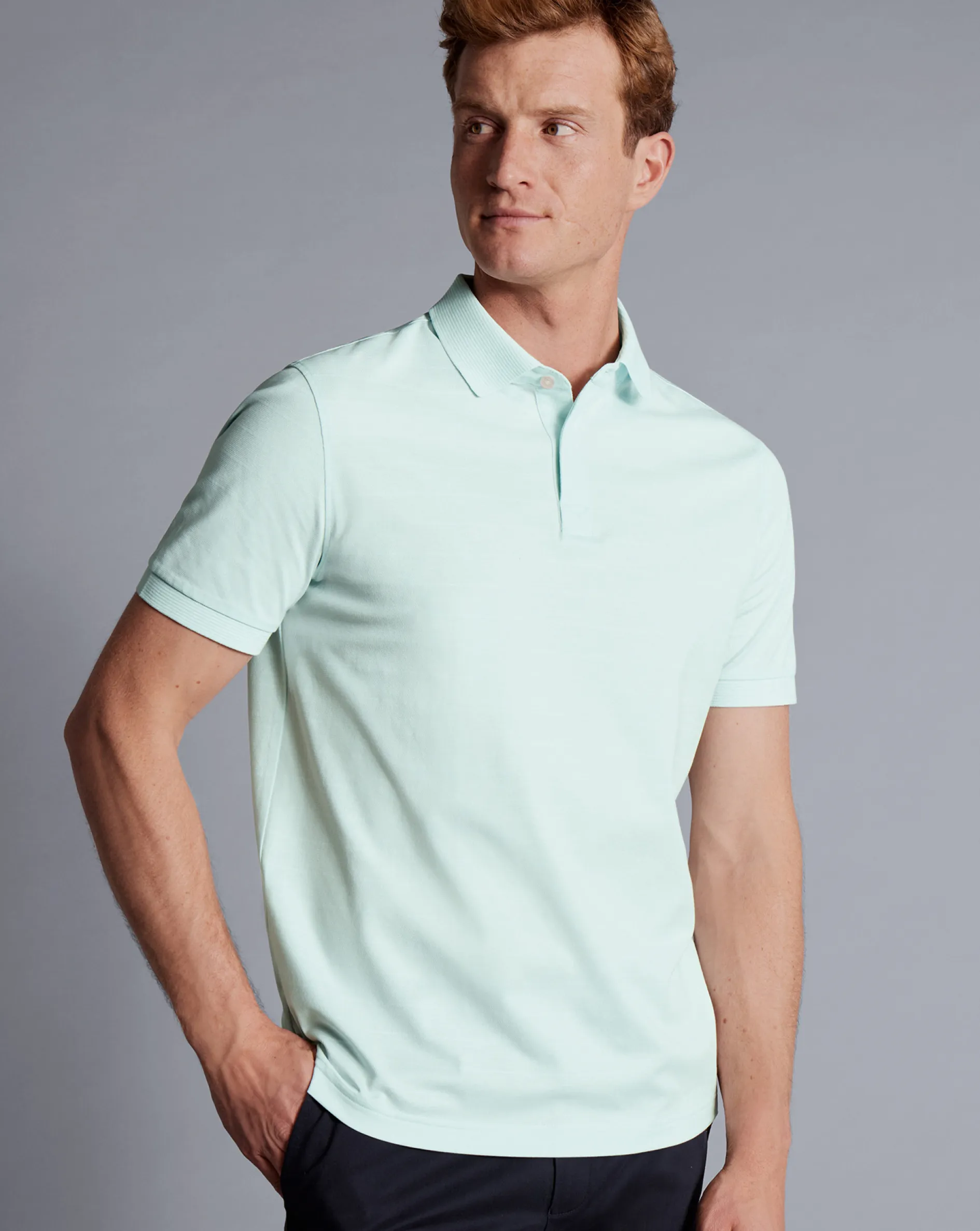Outlet Charles Tyrwhitt Tyrwhitt Cool Polo - Pale Teal Green