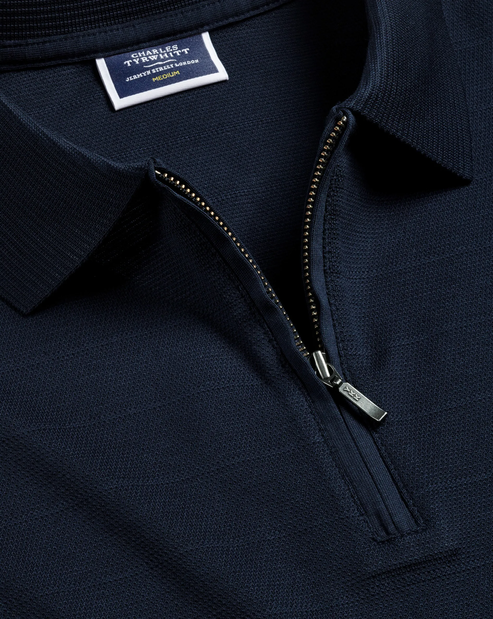 Best Sale Charles Tyrwhitt Tyrwhitt Cool Quarter Zip Polo - Dark Navy