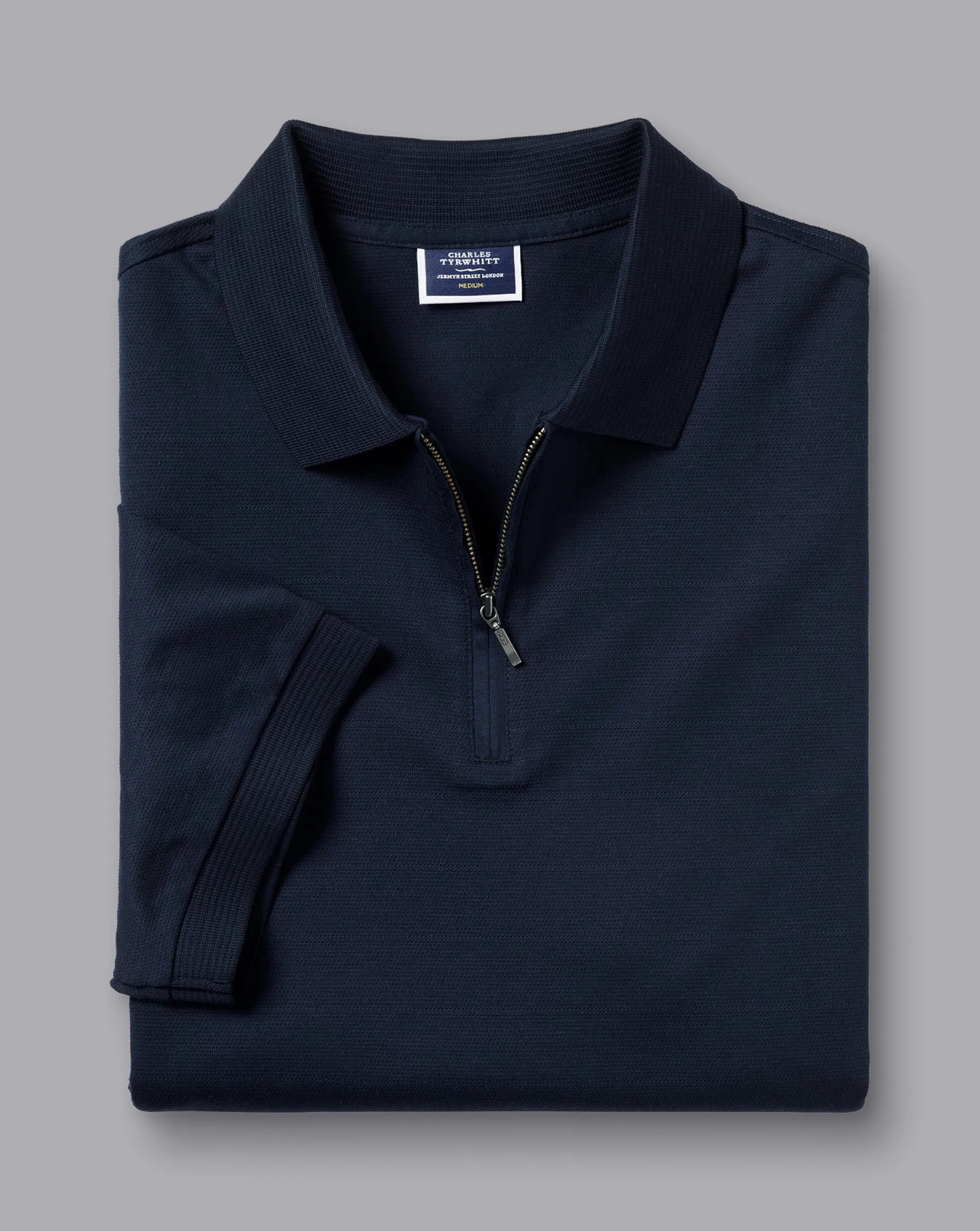 Best Sale Charles Tyrwhitt Tyrwhitt Cool Quarter Zip Polo - Dark Navy