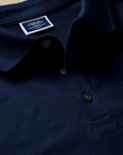 Store Charles Tyrwhitt Tyrwhitt Long Sleeve Pique Polo - Navy