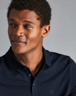 Store Charles Tyrwhitt Tyrwhitt Long Sleeve Pique Polo - Navy