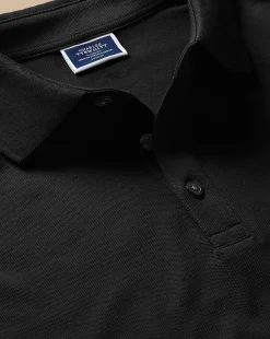Best Charles Tyrwhitt Tyrwhitt Long Sleeve Pique Polo - Black