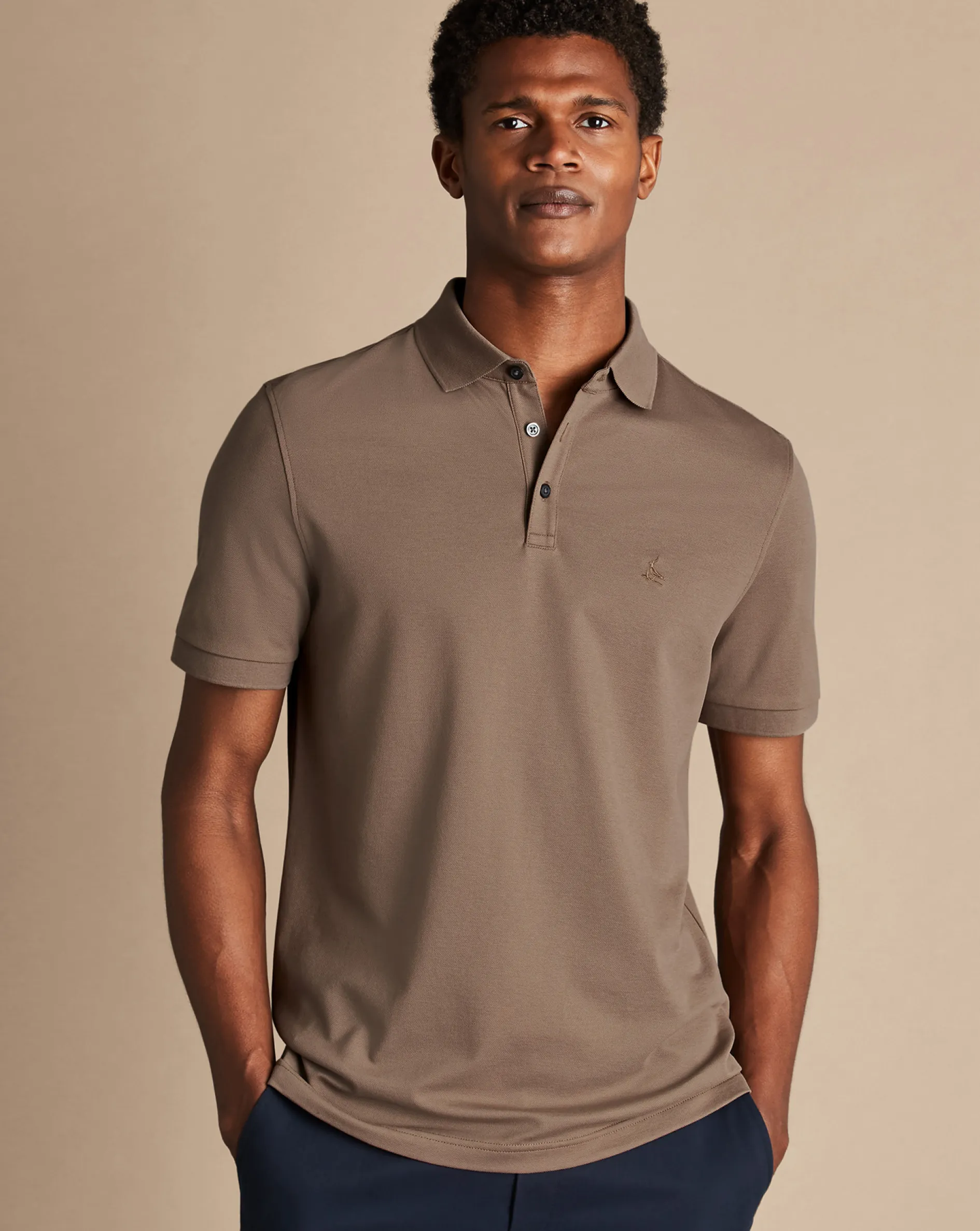 Sale Charles Tyrwhitt Tyrwhitt Pique Polo - Camel
