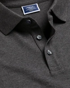 Shop Charles Tyrwhitt Tyrwhitt Pique Polo - Dark Grey Marl