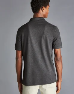 Shop Charles Tyrwhitt Tyrwhitt Pique Polo - Dark Grey Marl