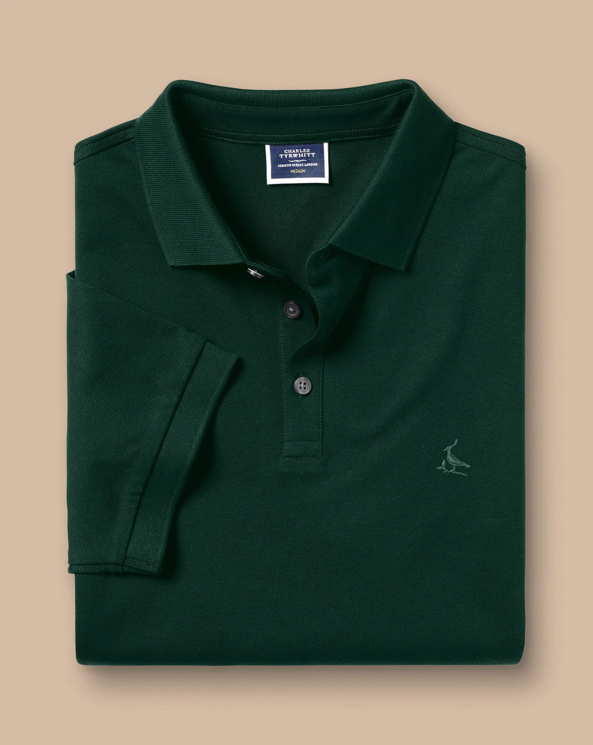 Cheap Charles Tyrwhitt Tyrwhitt Pique Polo - Dark Green