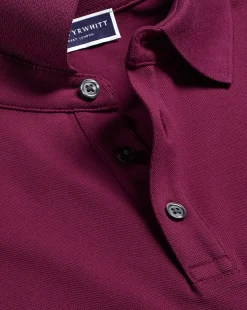 Sale Charles Tyrwhitt Tyrwhitt Pique Polo - Dark Pink