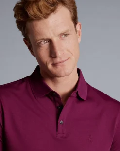 Sale Charles Tyrwhitt Tyrwhitt Pique Polo - Dark Pink
