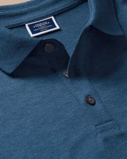 Clearance Charles Tyrwhitt Tyrwhitt Pique Polo - Marl Indigo