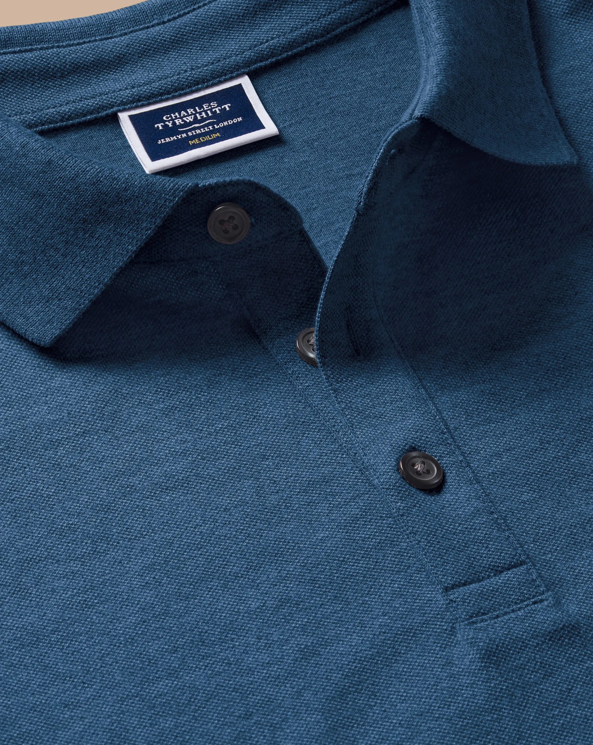 Clearance Charles Tyrwhitt Tyrwhitt Pique Polo - Marl Indigo