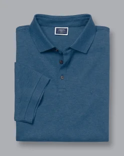 Clearance Charles Tyrwhitt Tyrwhitt Pique Polo - Marl Indigo