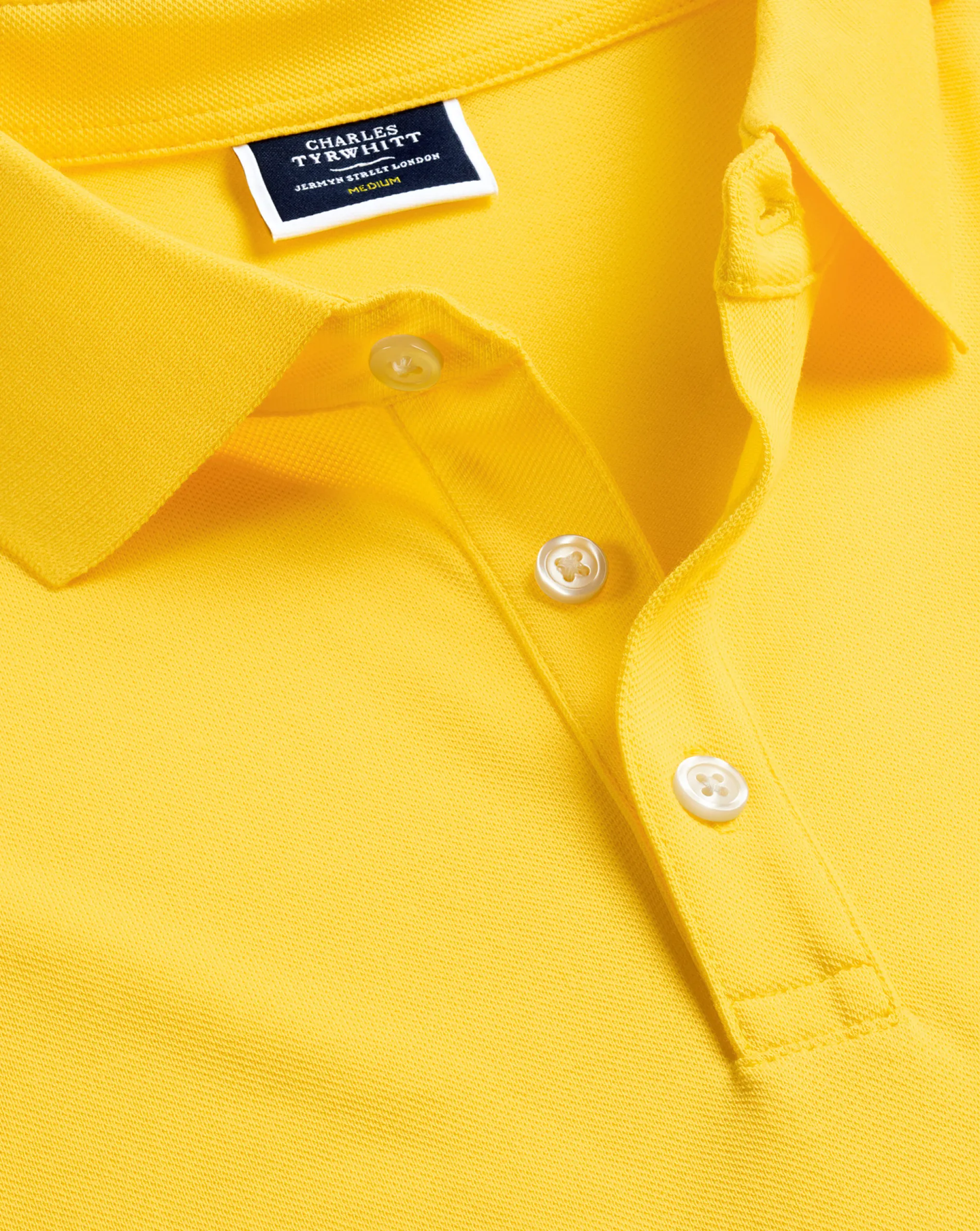 Discount Charles Tyrwhitt Tyrwhitt Pique Polo - Lemon Lemon Yellow