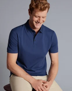 Shop Charles Tyrwhitt Tyrwhitt Pique Polo - Blue Royal