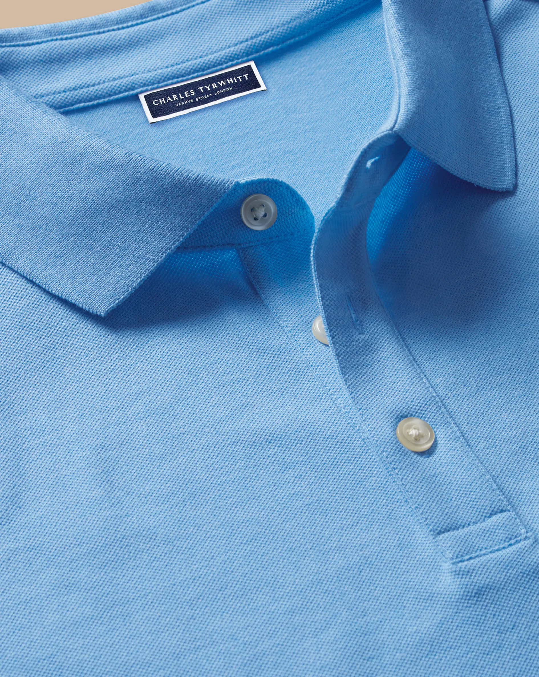 Best Sale Charles Tyrwhitt Tyrwhitt Pique Polo - Sky Blue Sky and Blue