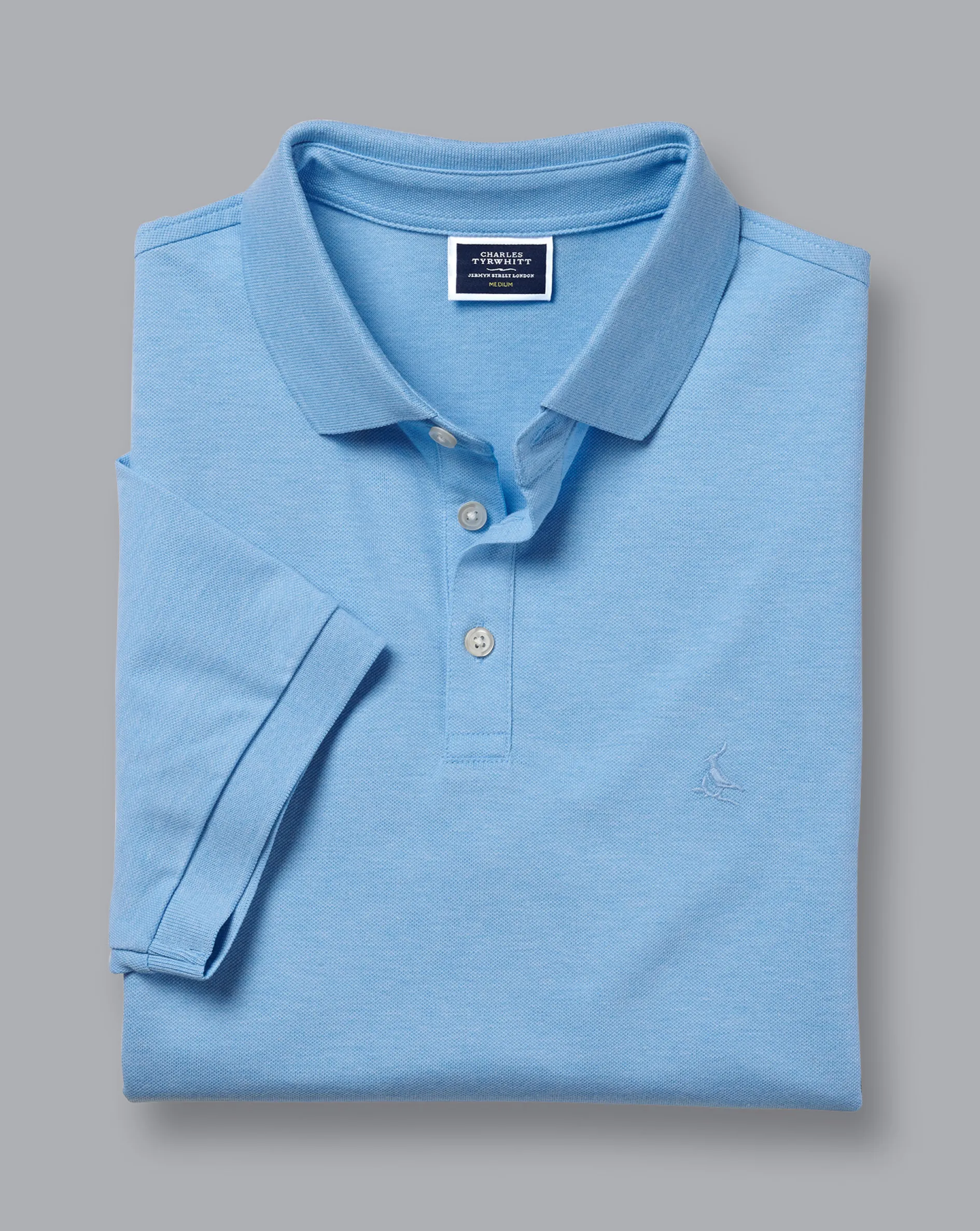 Best Sale Charles Tyrwhitt Tyrwhitt Pique Polo - Sky Blue Sky and Blue
