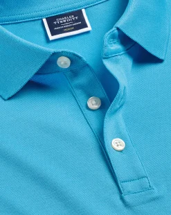 Store Charles Tyrwhitt Tyrwhitt Pique Polo - Turquoise Blue Light Turquoise