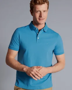 Flash Sale Charles Tyrwhitt Tyrwhitt Pique Polo - Turquoise
