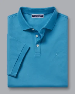 Flash Sale Charles Tyrwhitt Tyrwhitt Pique Polo - Turquoise