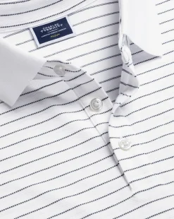 Online Charles Tyrwhitt Tyrwhitt Pique Polo - White & Navy White and Navy