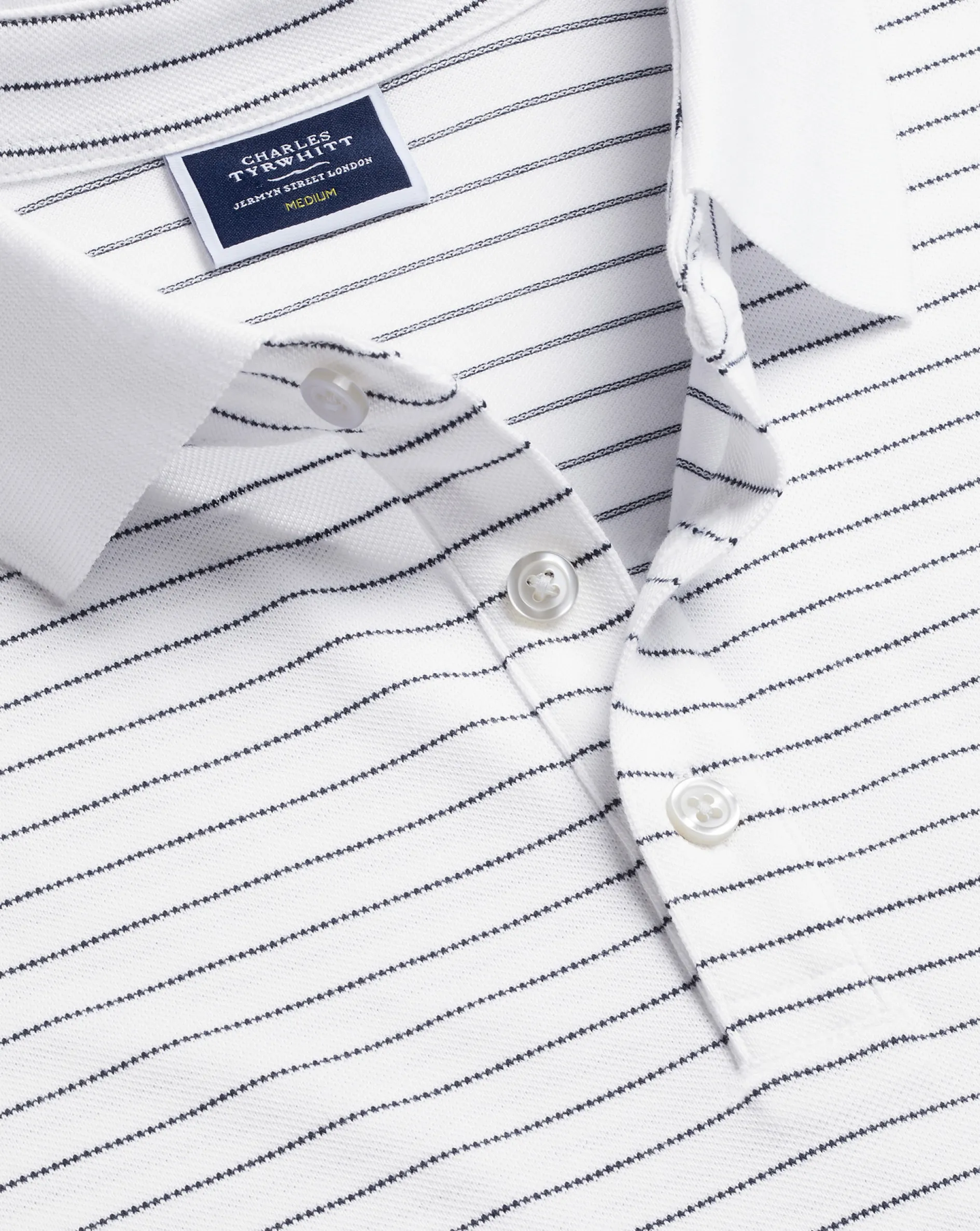 Online Charles Tyrwhitt Tyrwhitt Pique Polo - White & Navy White and Navy