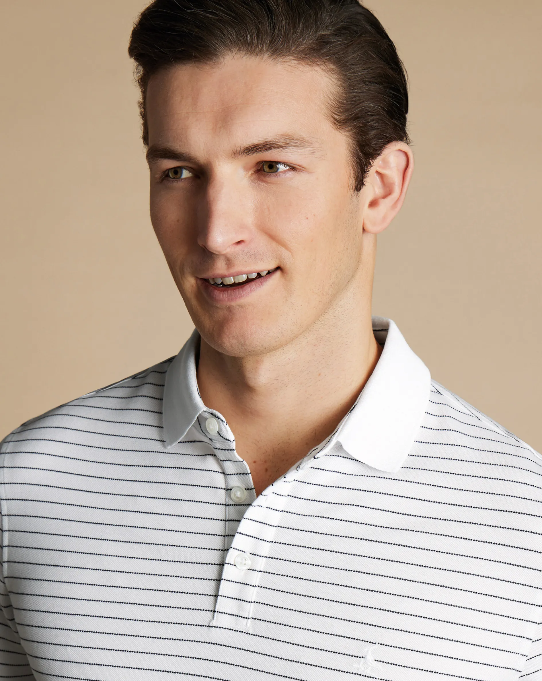 Online Charles Tyrwhitt Tyrwhitt Pique Polo - White & Navy White and Navy
