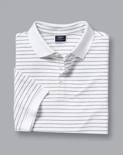 Online Charles Tyrwhitt Tyrwhitt Pique Polo - White & Navy White and Navy