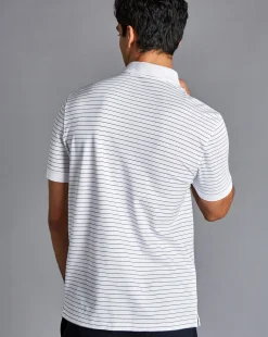 Online Charles Tyrwhitt Tyrwhitt Pique Polo - White & Navy White and Navy
