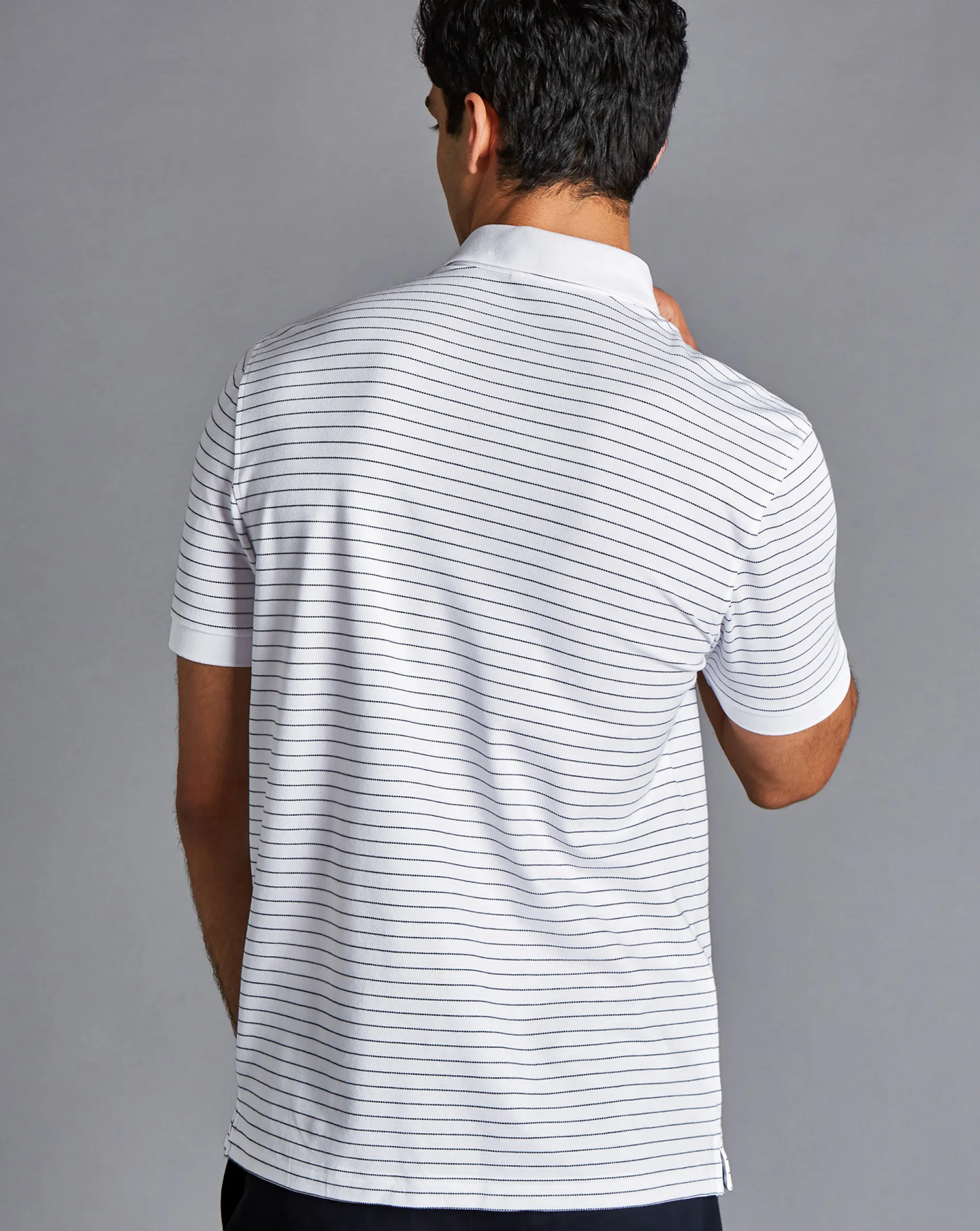 Online Charles Tyrwhitt Tyrwhitt Pique Polo - White & Navy White and Navy