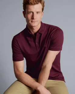 Outlet Charles Tyrwhitt Tyrwhitt Pique Polo - Red Wine