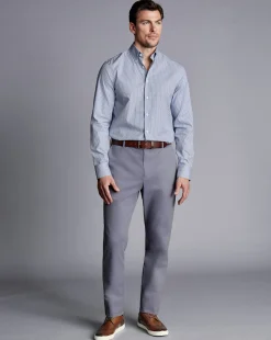 Shop Charles Tyrwhitt Ultimate Non-Iron Chinos - Heather Blue