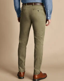 Discount Charles Tyrwhitt Ultimate Non-Iron Chinos - Green Olive