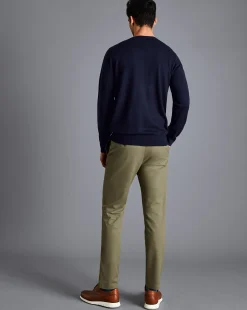 Discount Charles Tyrwhitt Ultimate Non-Iron Chinos - Green Olive