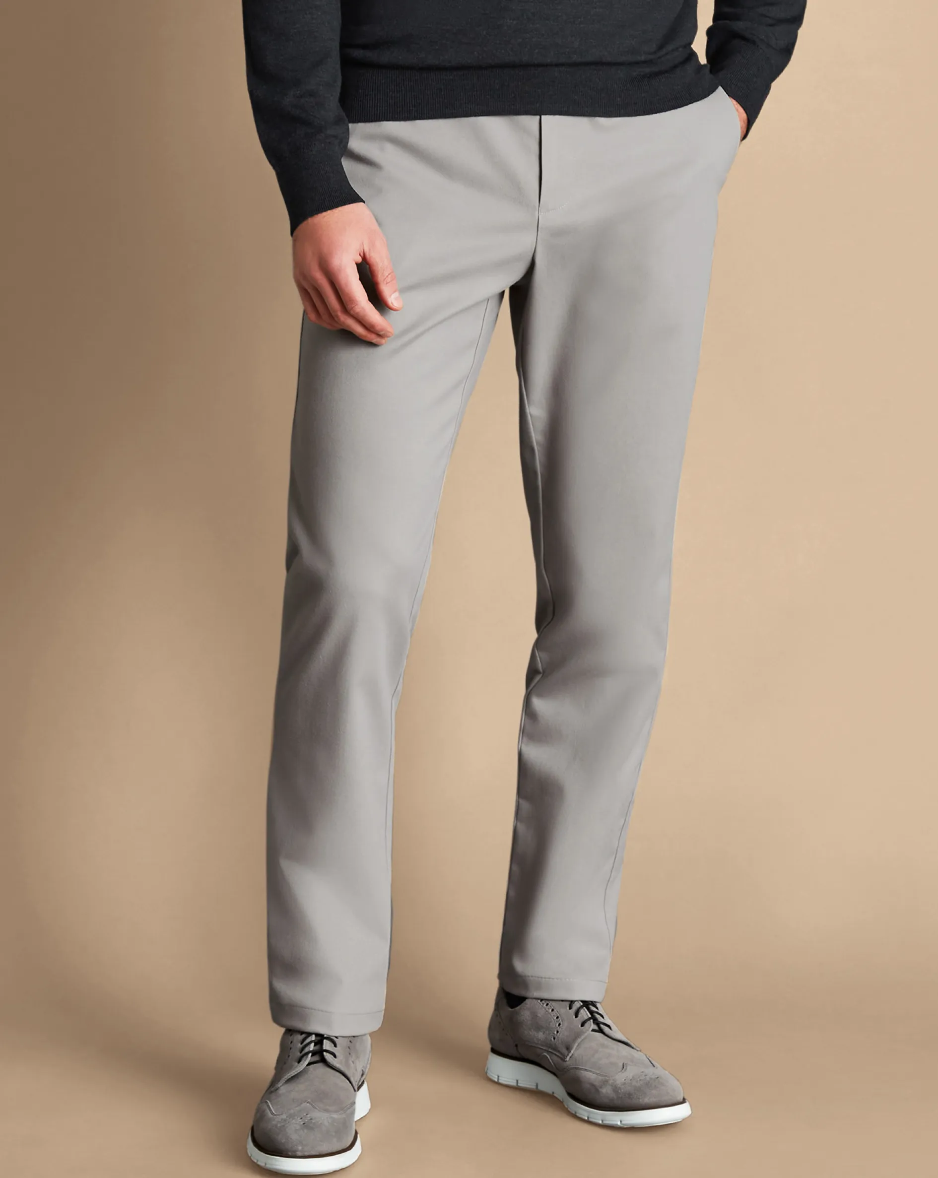 Hot Charles Tyrwhitt Ultimate Non-Iron Chinos - Light Grey