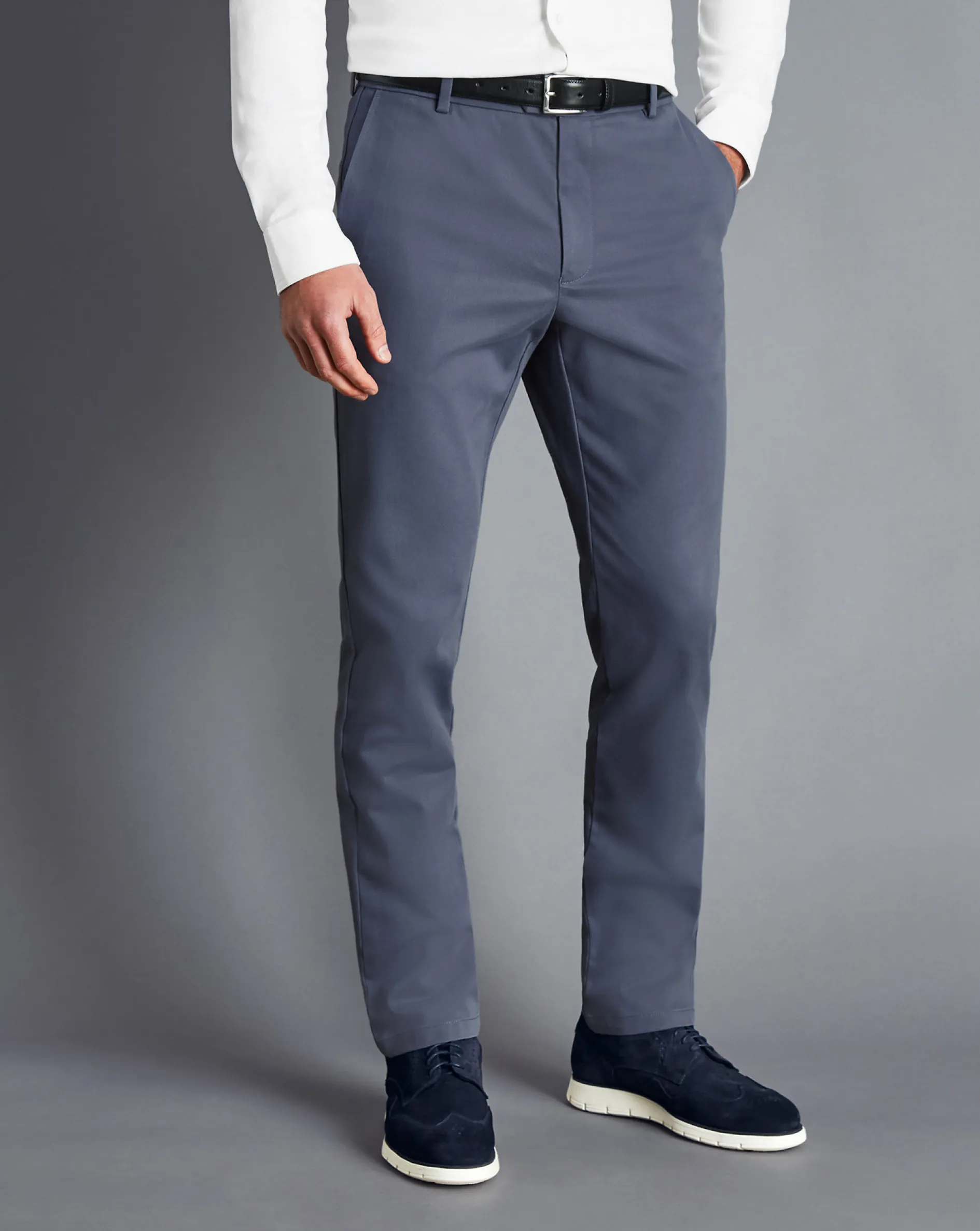 New Charles Tyrwhitt Ultimate Non-Iron Chinos - Steel Blue