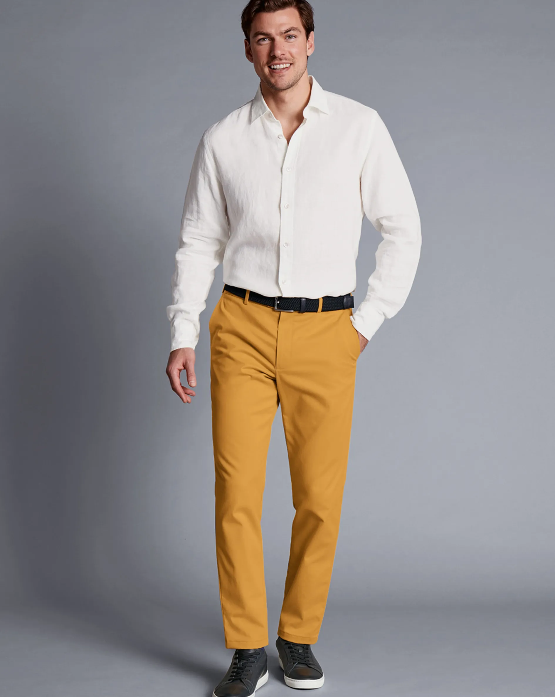 Discount Charles Tyrwhitt Ultimate Non-Iron Chinos - Yellow