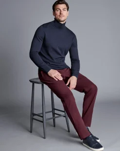 Best Charles Tyrwhitt Ultimate Non-Iron Chinos - Wine Red