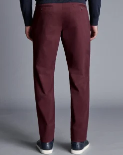 Best Charles Tyrwhitt Ultimate Non-Iron Chinos - Wine Red