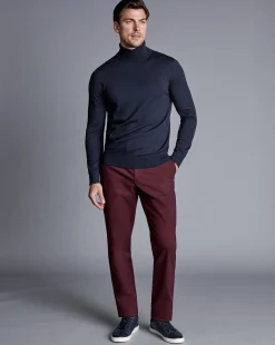Best Charles Tyrwhitt Ultimate Non-Iron Chinos - Wine Red