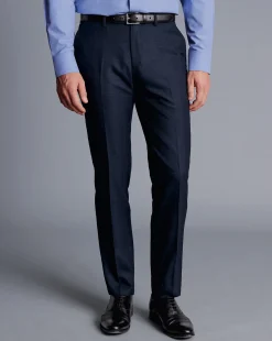 Clearance Charles Tyrwhitt Ultimate Performance Check Suit Pants - Navy