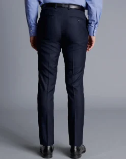 Clearance Charles Tyrwhitt Ultimate Performance Check Suit Pants - Navy