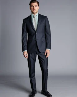 Hot Charles Tyrwhitt Ultimate Performance Check Suit Pants - Navy